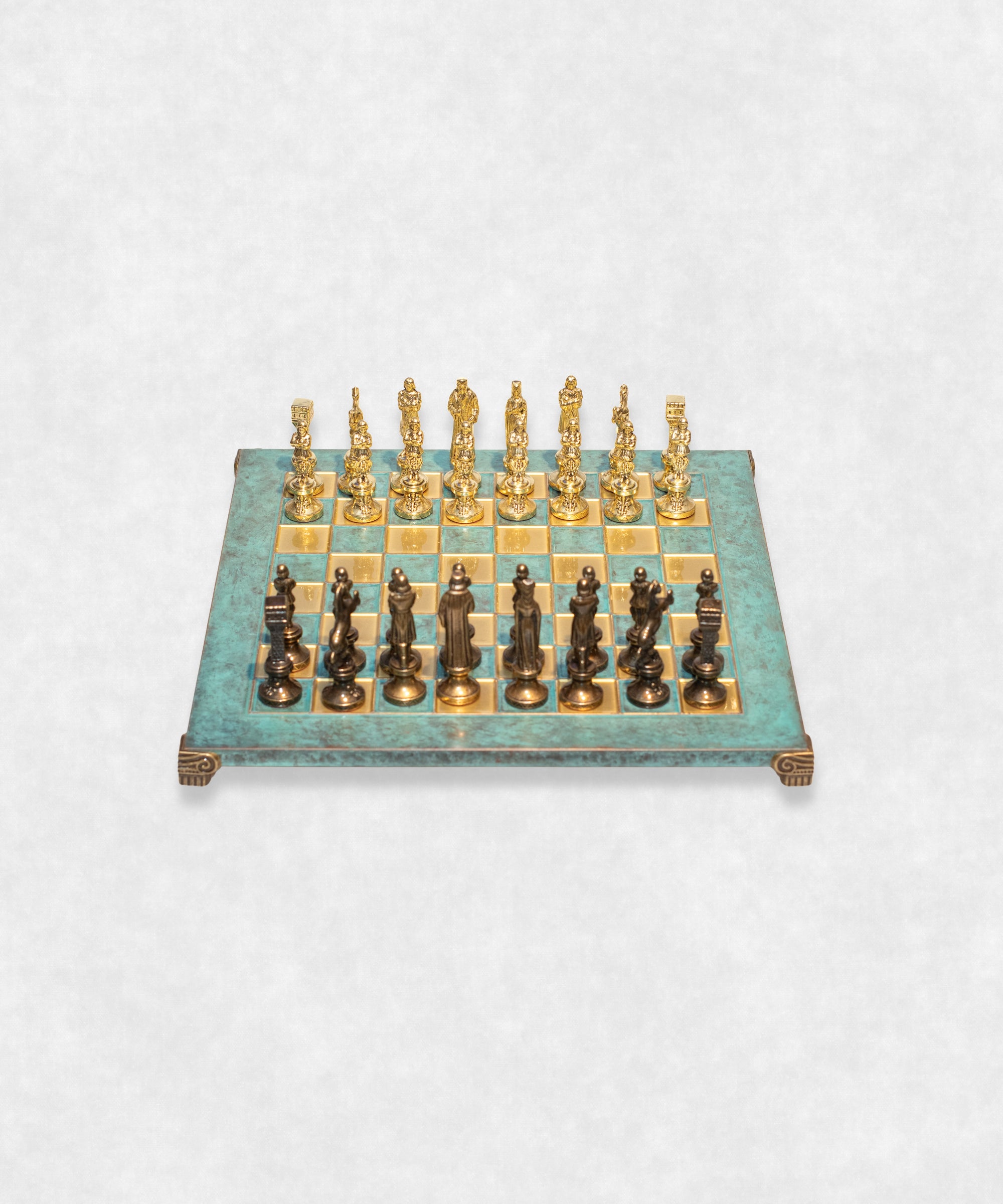 Handmade Luxury Chess Renaissance Bronze And Brass Alt view