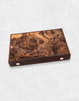 BURL NATURAL CON ELEMENTOS DE PERLA BACKGAMMON